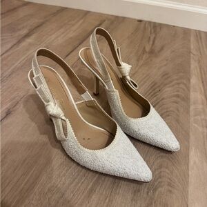 Dior White Slingback Heels